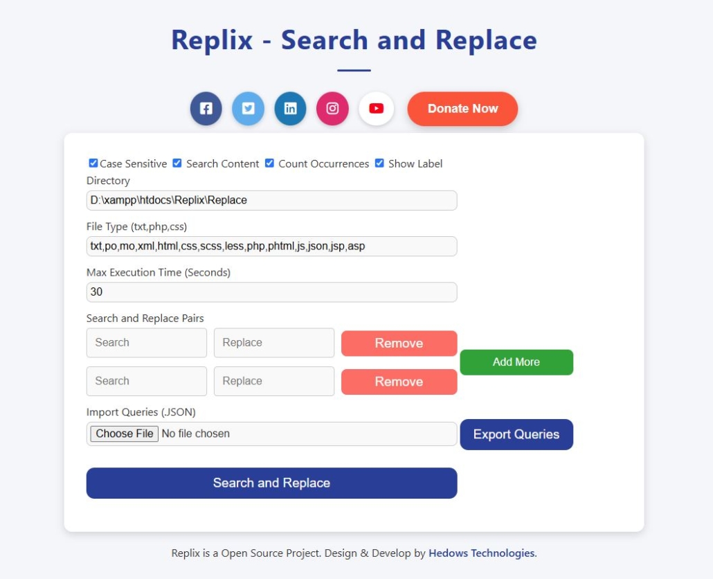 Replix - Search and Replace - Hedows